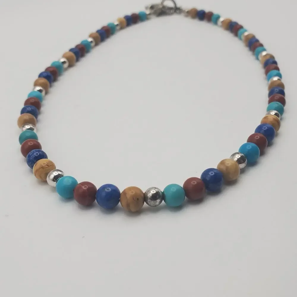Carolyn Pollack Relios Sterling 925 Silver Multi Gemstone Bead Necklace 16 in.